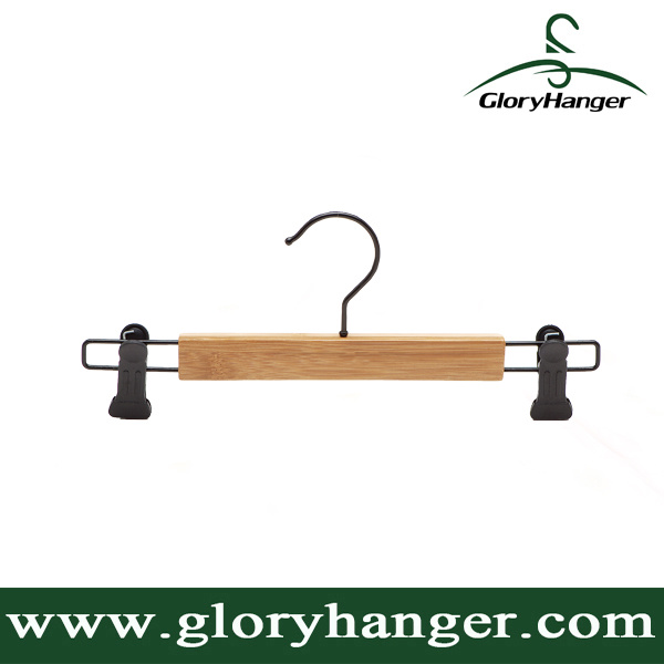 Wholesale Bamboo Pants Hangers with Adjustable Clips