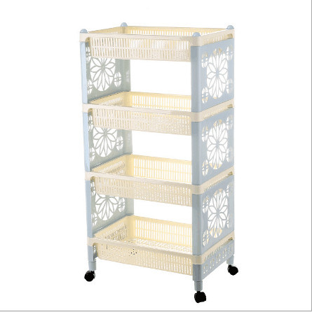 Installable and Movable Multideck Storage Rack for Kitchen and Bathroom