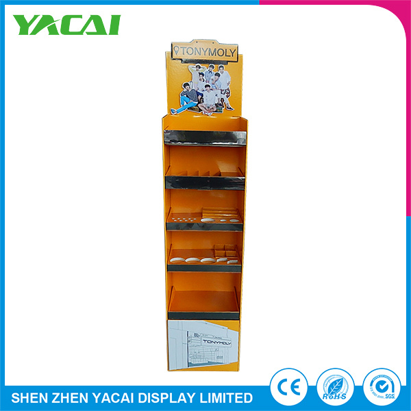 Light Weight Indoor Cosmetic Paper Floor Stand Display Rack