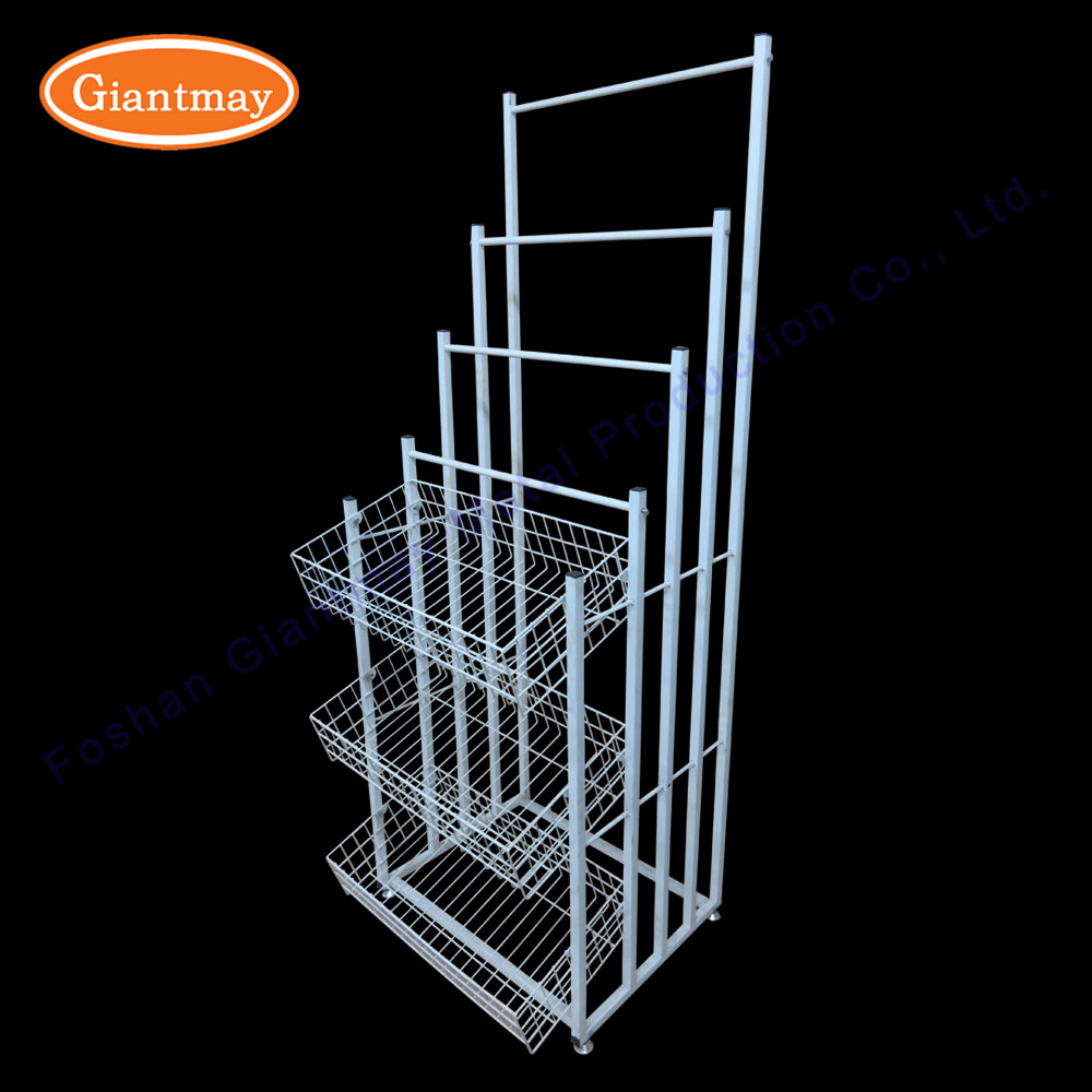 Floor Standing Iron Baskets Hanging Retail Rain Umbrella Stand Metal