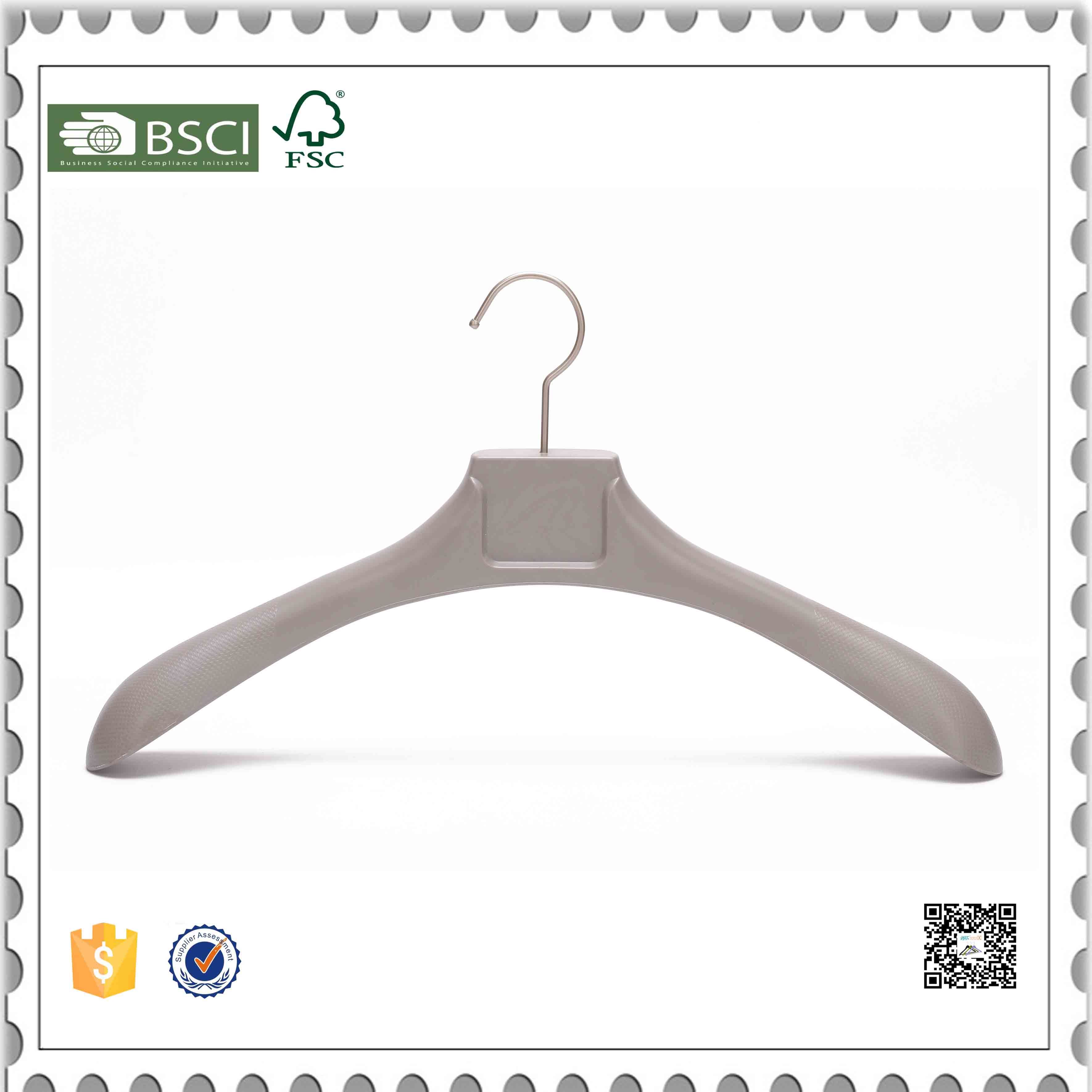 Luxury Plastic Hangers, Gray Plastic Coat Hangers for Clothes Shop Display