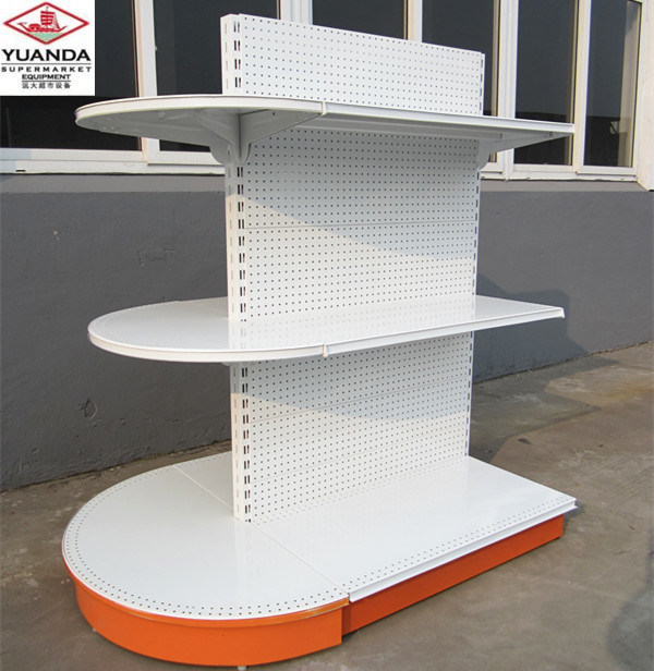 Round Head Display Shelves Gondola Supermarket Steel Display Shelf