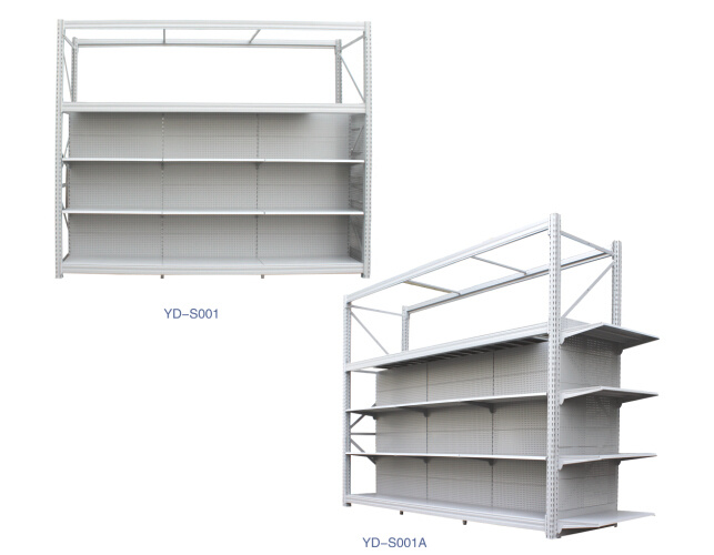 Multi-Function Supermarket Metal Black Gondola Shelving