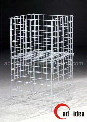 Wall Mountable Mesh Wire Grids Display/Gridwall Rolling Rack