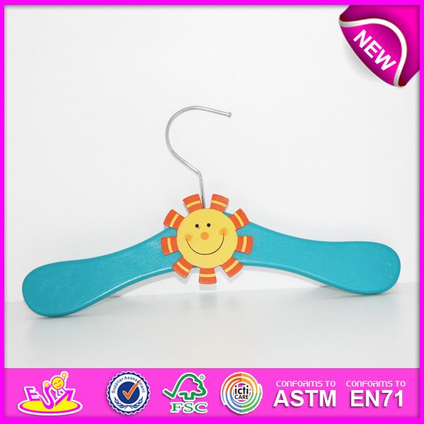 2014 Top Class Cute Wooden Kids Cloth Hanger, Popular Cheap Children Cloth Hanger, Hot Sale Lovely Baby Cloth Hanger W09b035