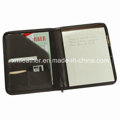 Zipper Document Holder Leather Portfolio Folder