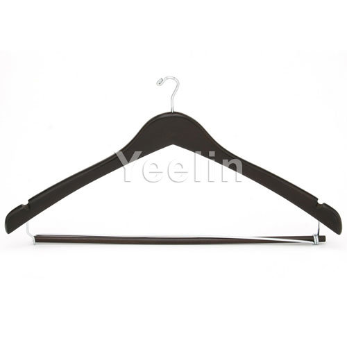 Wooden Suit Hanger with Pant-Locking Bar (YW204-7714-NDK)