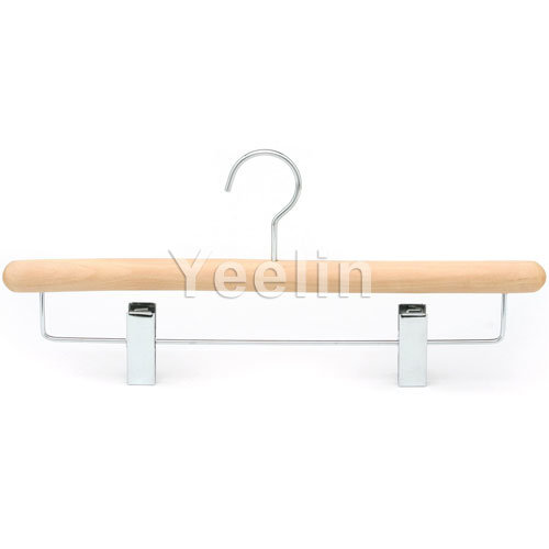 Guangxi Wooden Trousers Hanger with Metal Clips (200-34025--S)