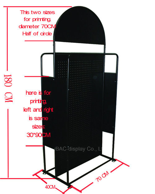 Floor Standing Metal Pegboard Display Rack for Ornaments Store