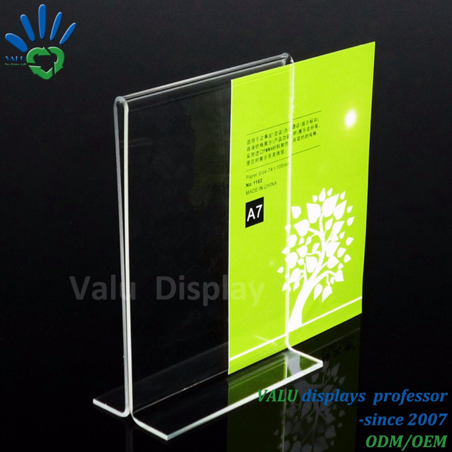 Clear Transparent Acrylic Menu Holder Display