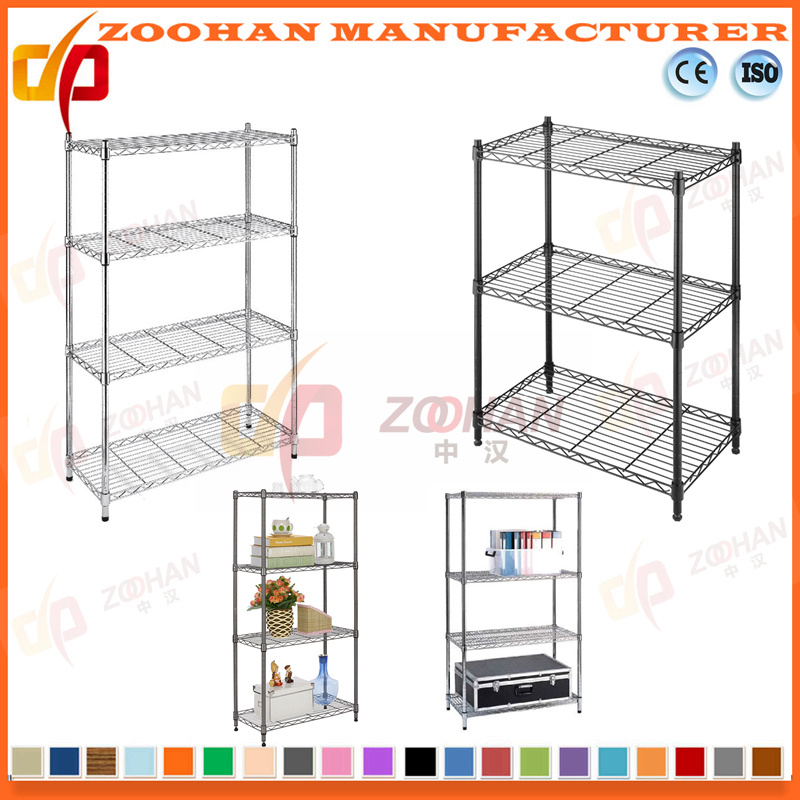 Adujustable Chrome House or Office Storage Wire Shelving Rack Unit (Zhw15)