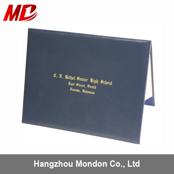 High Quality Smooth Leatheretter Paper Certificate Cover