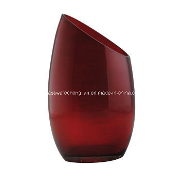 Glass Candle Holder with Slant Top (ZT-093)