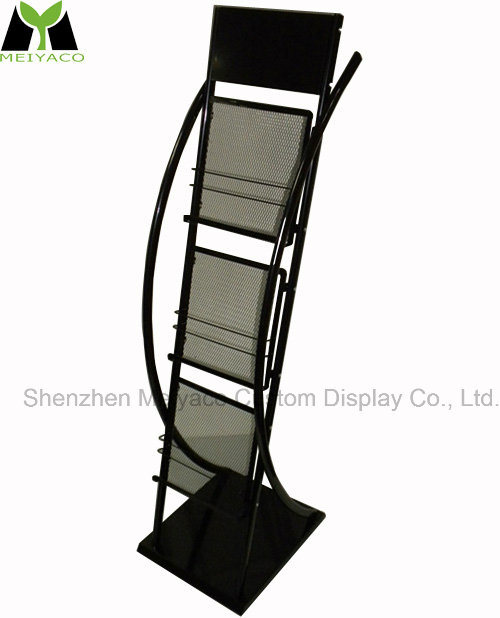 Store Floor Standing Brochure Metal Display Rack/Stand