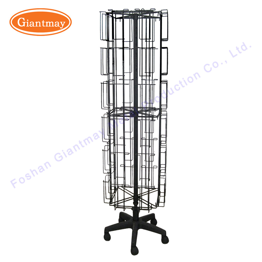 Wholesale Floor Metal Rotating Swivel Postcard Display Stand Metal Wire Card Holder