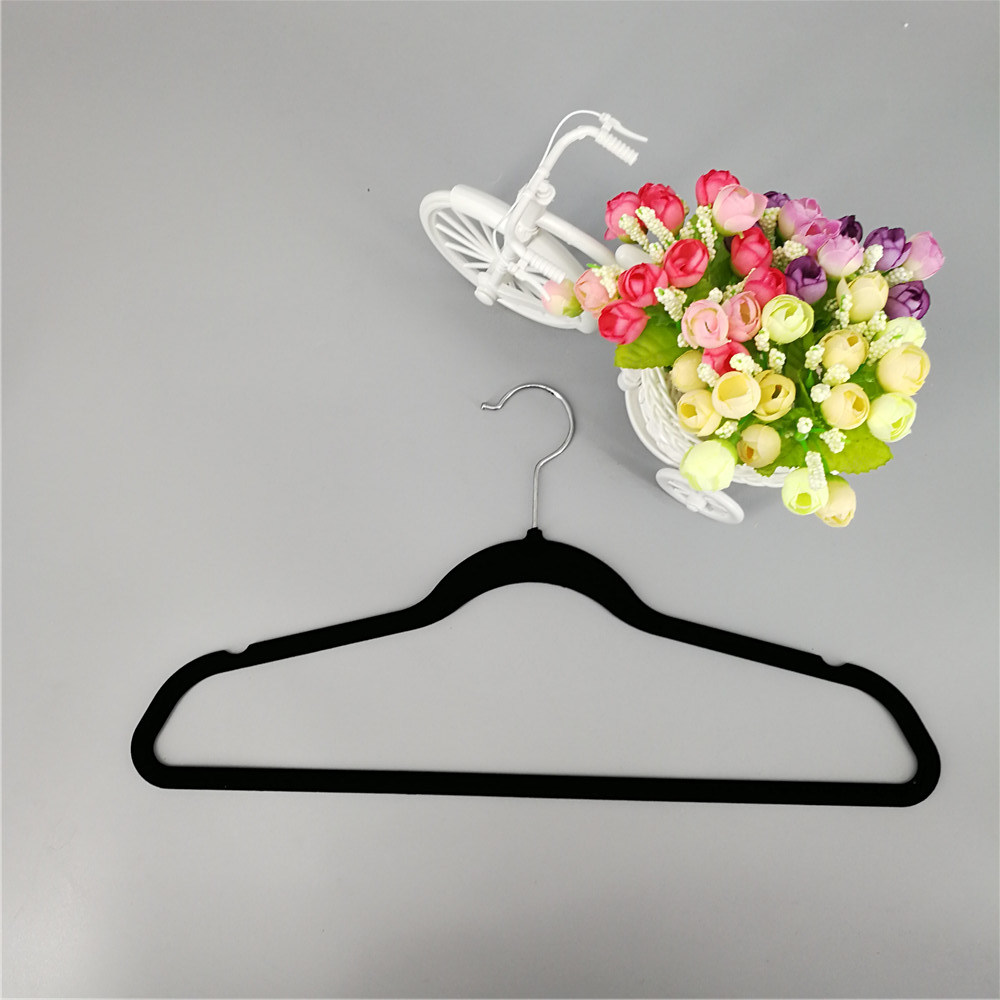 Nonslip Plastic Velvet Hanger with Many Colors' Choices