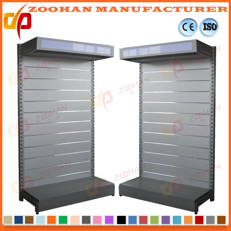 Supermarket Metal Shelving Slatwall Shelf with Light Box (Zhs68)