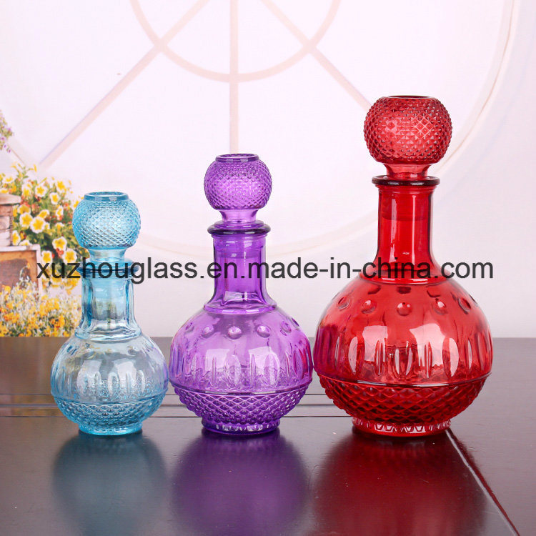 500ml Paint-Coated Round Glass Wine Bottle