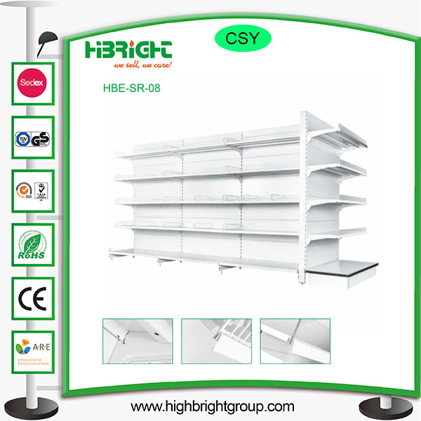 White Powder Coated Light Duty Supermarket Shelf