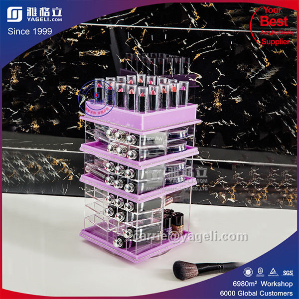 Purple Acrylic Lipstick Holder with Diamond