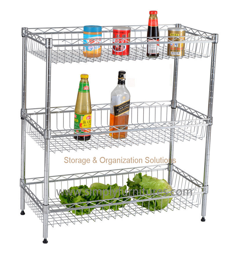 3 Layers Kitchen Use Wire Shelf