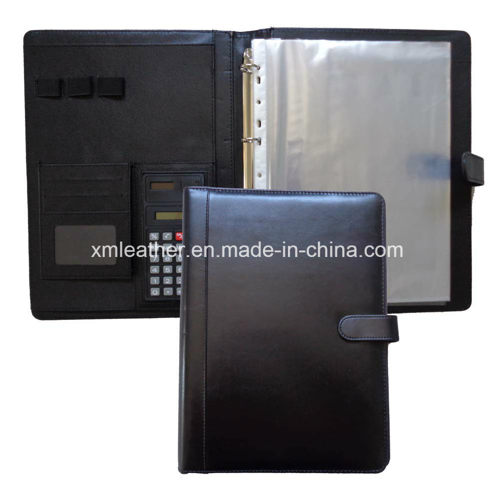 A4 PU Leather Ring Binder File Folder