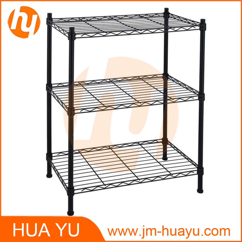 Powder Coating Black 3-Tiered Wire Shelf/Storage Shelving