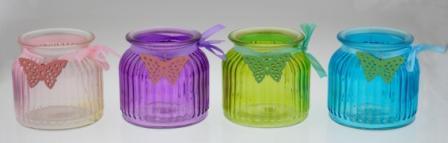 New Design Colorful Glass Candle Holder for Spring