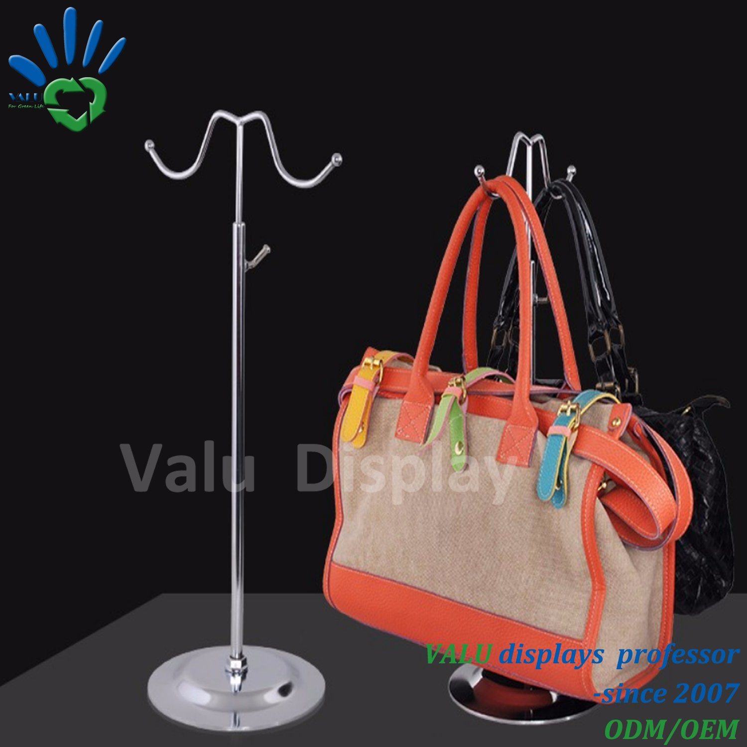 Stainless Steel Handbag Bag Hanging Rack Table Holder Display Stand