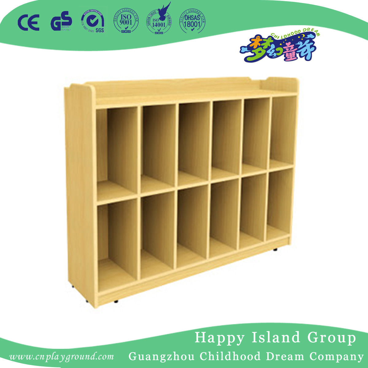 Kindergarten Furniture Wooden Children Bag Storage Shelf (HG-4209)