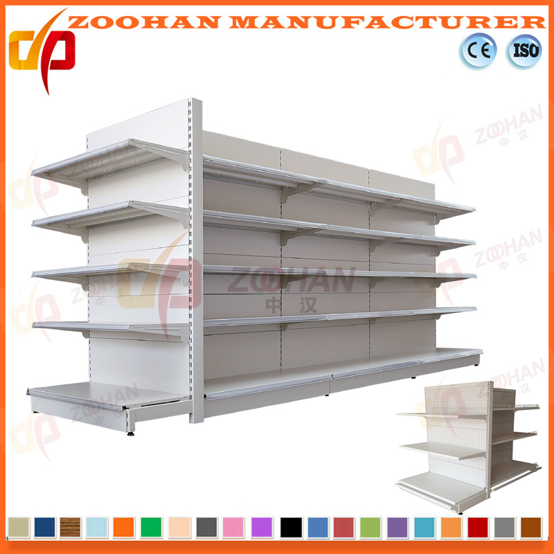 Factory Customized Supermarket Flat Back Gondola Display Shelving (Zhs298)