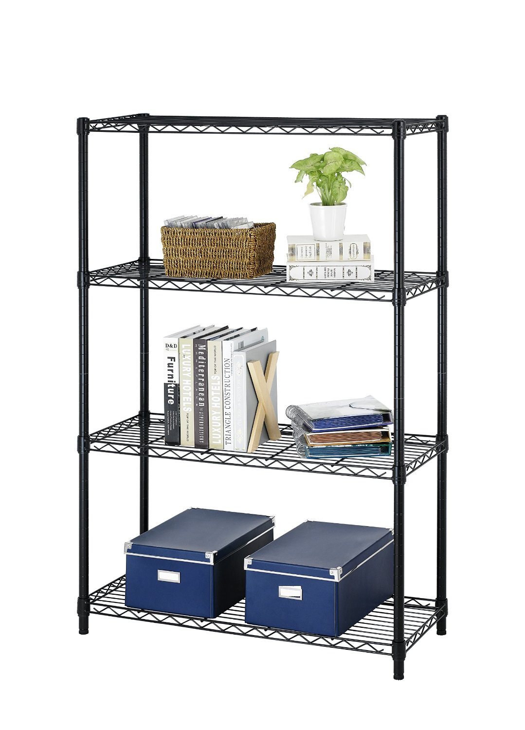 Adjustable DIY Wrought Iron Magazine Rack Shelf for Home Storage