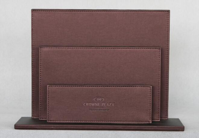 Top Quality Brown Leather File Holder for Hotals