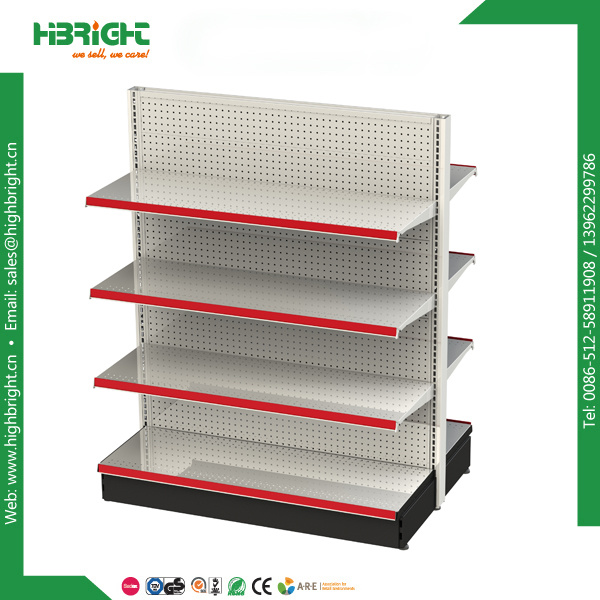 Supermarket Gondola Shelf with Upright and Beam