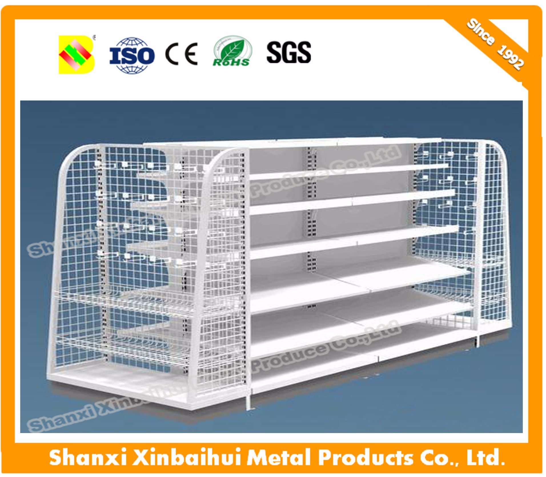 Wire Mesh Supermarket Shelves Used in Retail Shop