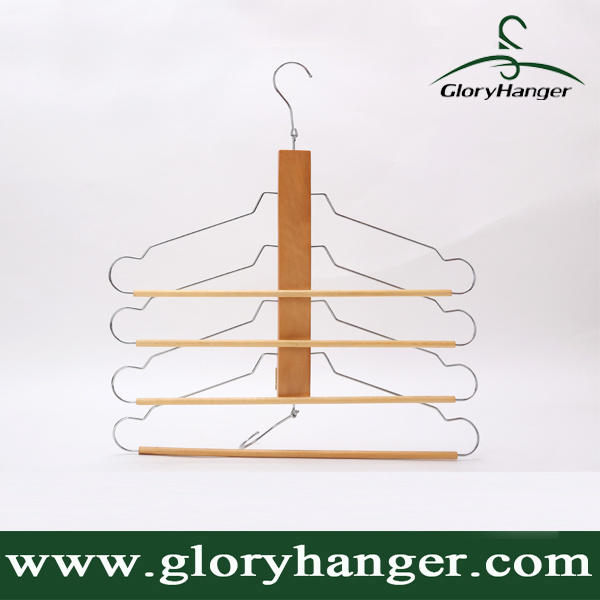 Multifunctional Eucalyptus Wood Clothes Hanger -- Pants / Garment (GLHH109)