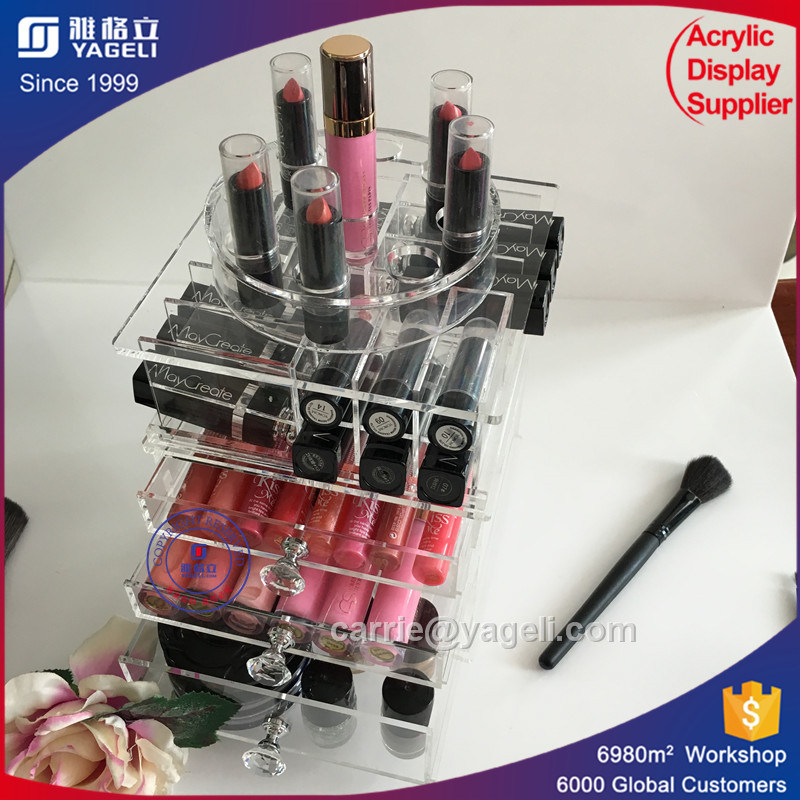 Wholesale Rotating Acrylic Lipstick Holder with Diamond