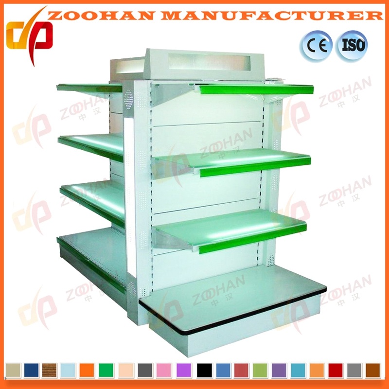 LED Light Box Glass Cosmetics Shelving Supermarket Wall Shelves (Zhs440)