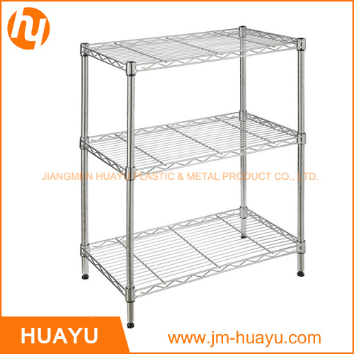 Houseware Three Tiered Chrome Finish Storage Shelf