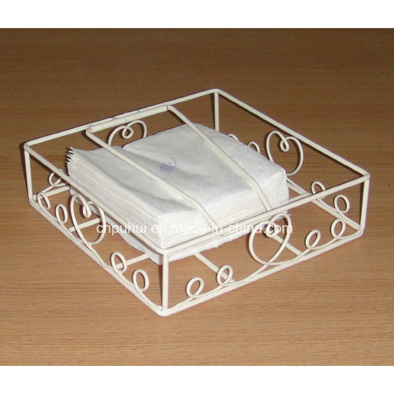 White Coated Wire Napkin Holder (LJ9018)