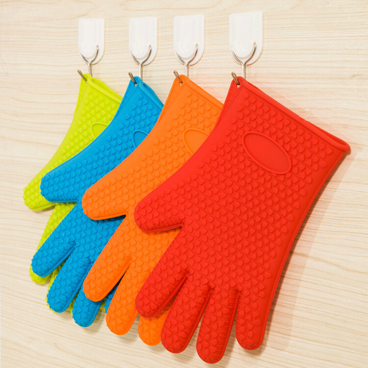 Silicone Hot Kitchen Pot Holder Glove Oven Mit (EB-93256-8)