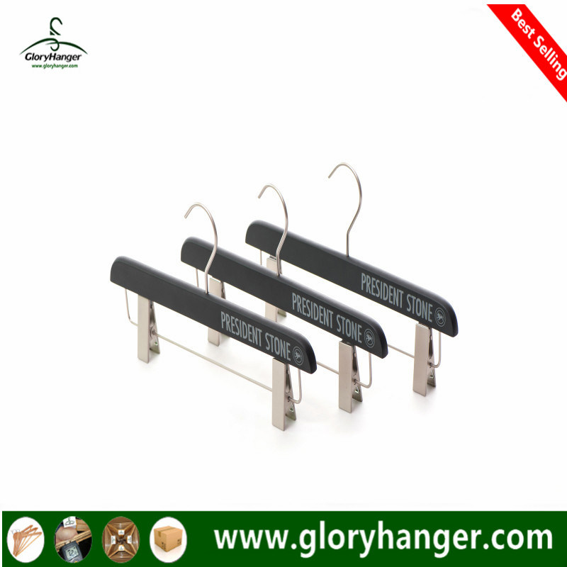 Wooden Trouser Hanger with Metal Clips, Wooden Bottom Hanger