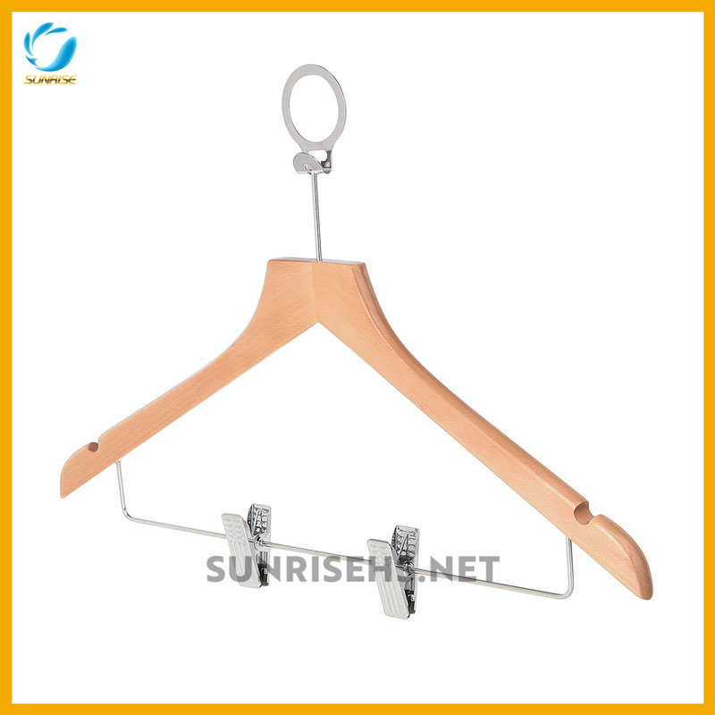 Hotel Solid Wooden Female Garment Hanger for Skirts