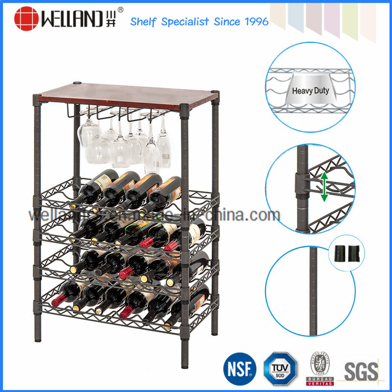 Mini Adjustable Epoxy Coated Flat Wine Rack for Home (WR603590A5E)