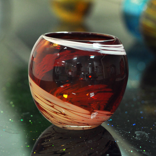 Swirled Glass Candle Holder