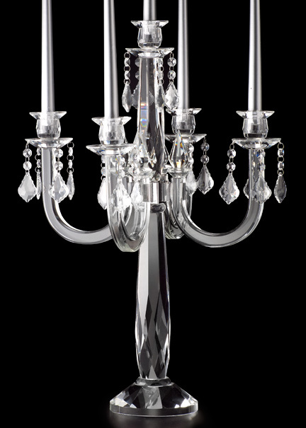 24 1/2in Chandelier Ornament Crystal Candelabra