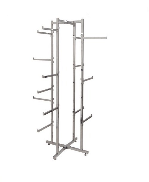 Sturdy Flooring Factory Price Ways Clothing Rack Chromed Steel Laminate Garment Display Rack