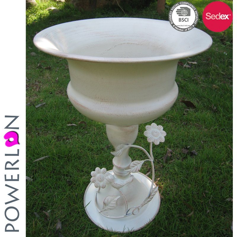 Antique White Single Pot Flower Planter Stand