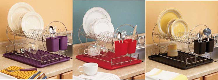 Wire Dish Drainer with Water Saving Tray