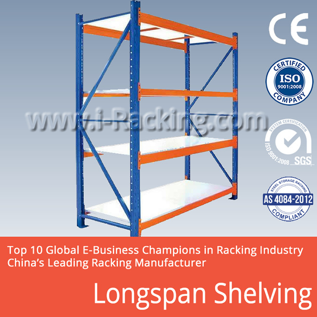 Metal Longspan Warehouse Storage Shelving Rack 200-800 Kg Udl/Level